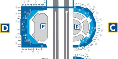 DFW ವಿಮಾನ ನಿಲ್ದಾಣ ಡಿ ನಕ್ಷೆ